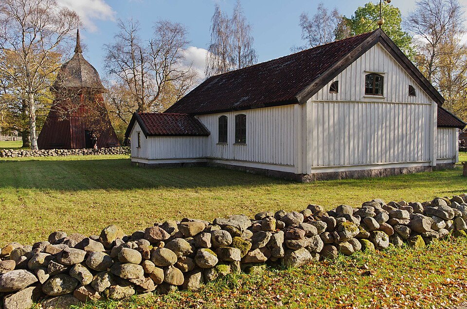 Härjevads kyrka (english:Härjevad church) in Västergötland and Skara municipality in Västragötaland county, Sweden.