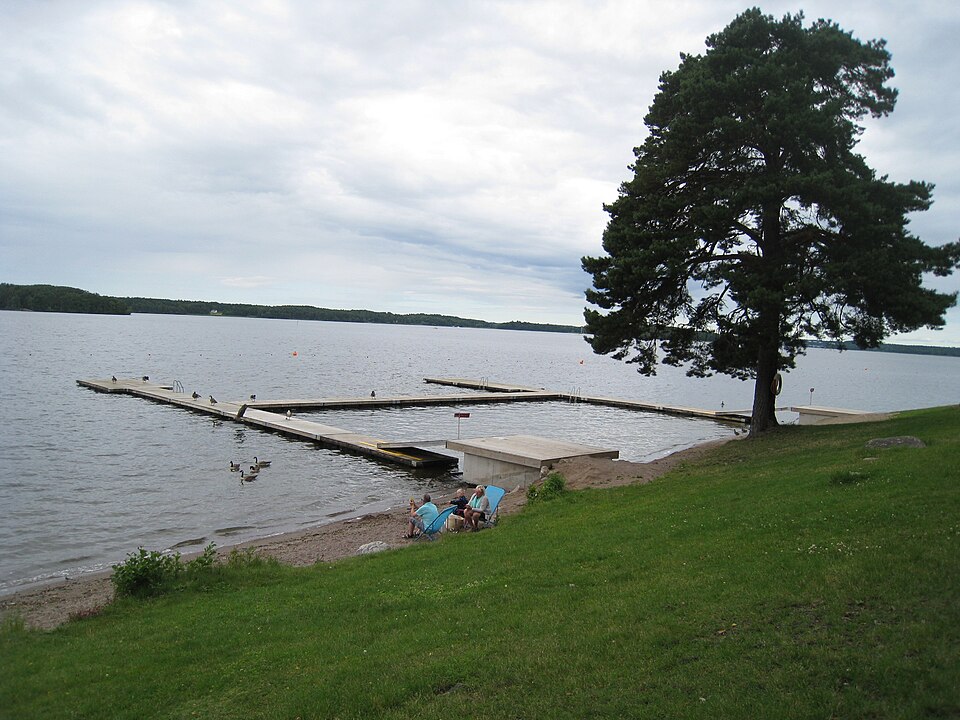 Görvälnsbadet, Järfälla Municipality in Stockholm County. The bridges.