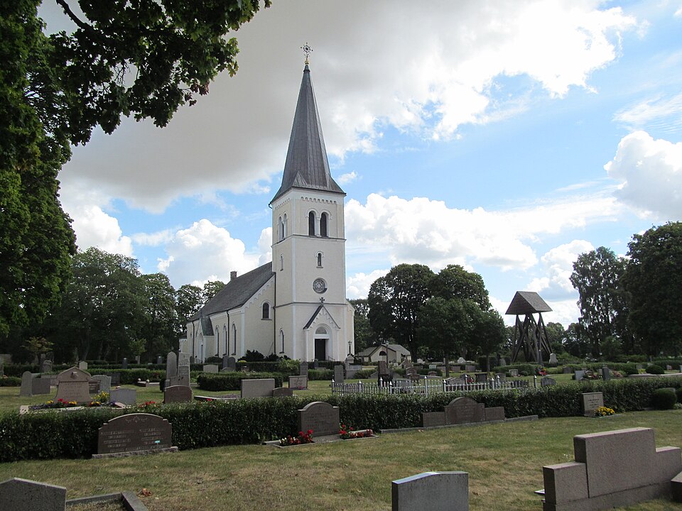 Essunga church in Essunga Parish, Essunga Municipality, Barne hundred, the Diocese of Skara, Västergötland, Västra Götaland County, Sweden.