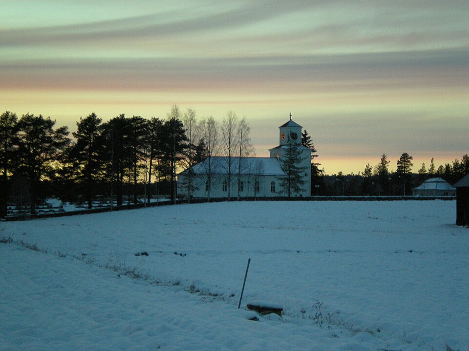 The church in Åmsele, Sweden, december 2007.