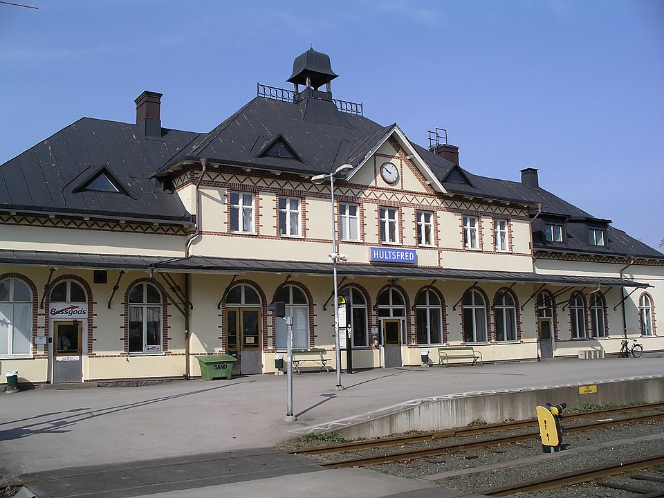 Railway station Hultsfred in Sweden