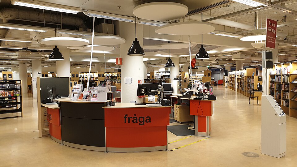 Södertälje stadsbiblioteks informationsdisk