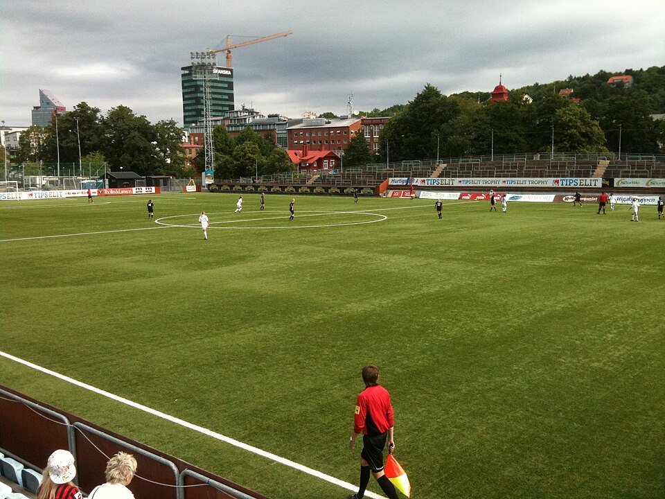 Footballgame at Valhalla IP in Gothenburg, Sweden.