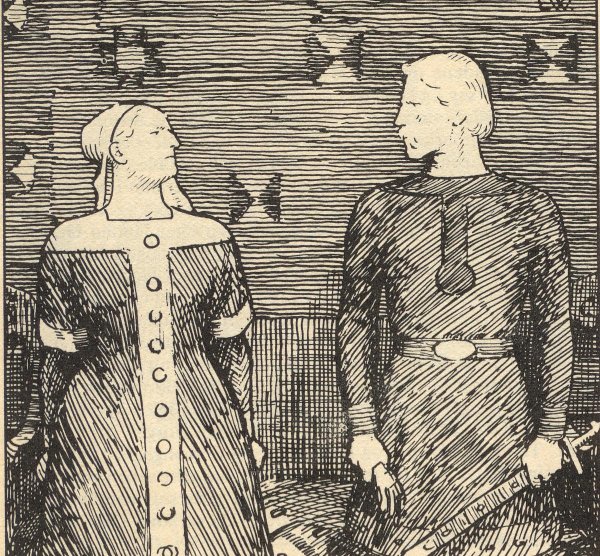 Sigrid the Haughty and Olaf Tryggvason. By Erik Werenskiold. Public domain in the United States because it was published before 1909. Immediate source: http://home.online.no/~olhov/olavtry.html