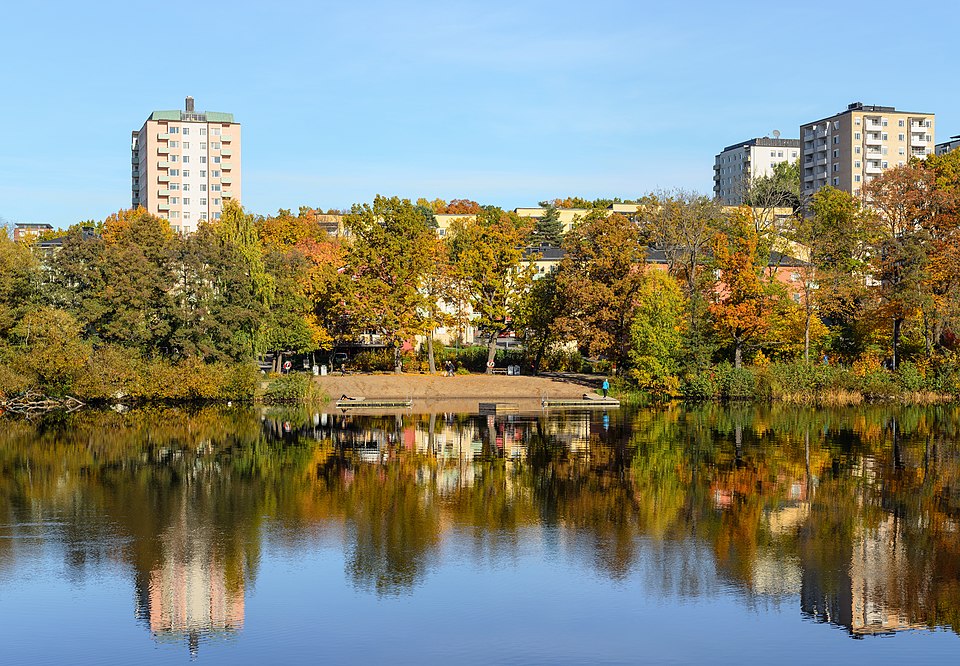 Residential buildings in Sickla Strand, Nacka, Stockholm.