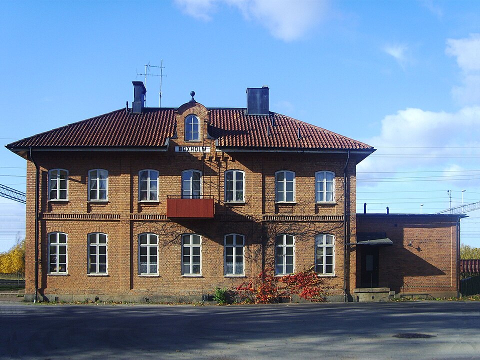The train station area in Boxholm, Östergötland, Sweden.