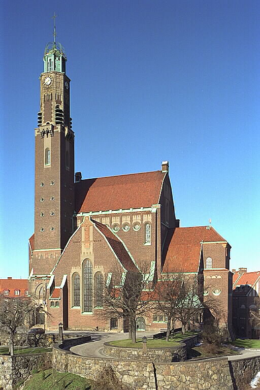 Picture of Engelbrekt Church (Swedishː Engelbrektskyrkan) in 1998, published by Swedish National Heritage Board (Swedishː Riksantikvarieämbetet).