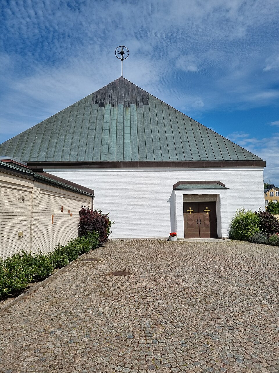 The Abbey Church entrance. To the left, the cloister with its main entrance slightly outside the picture.