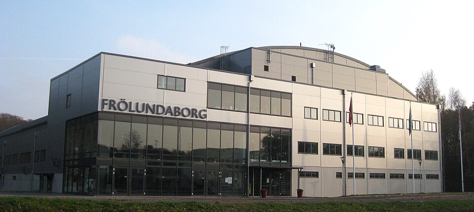 Exteriörbild på Frölundaborgs isstadion.