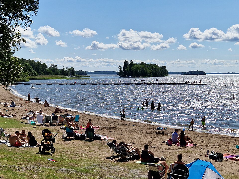 Björnöbadet, a beach at the island of Björnön in lake Mälaren about 8 km from Västerås city centre in Sweden.