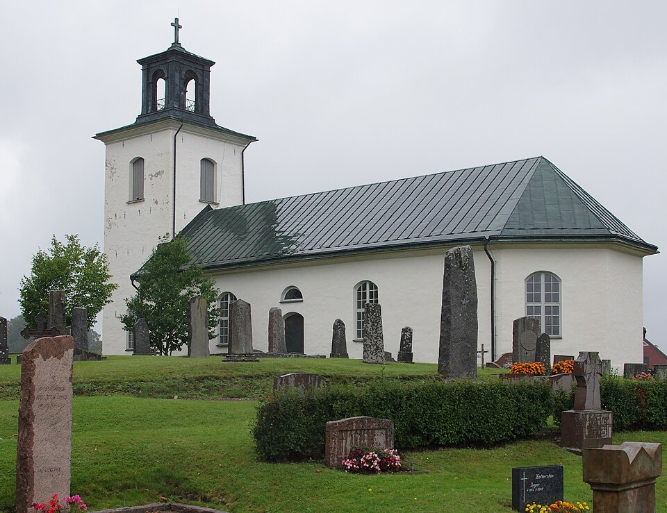 Norra Vings kyrka (english:Norra Ving church) in Västergötland and Skara municipality in Västragötaland county, Sweden.