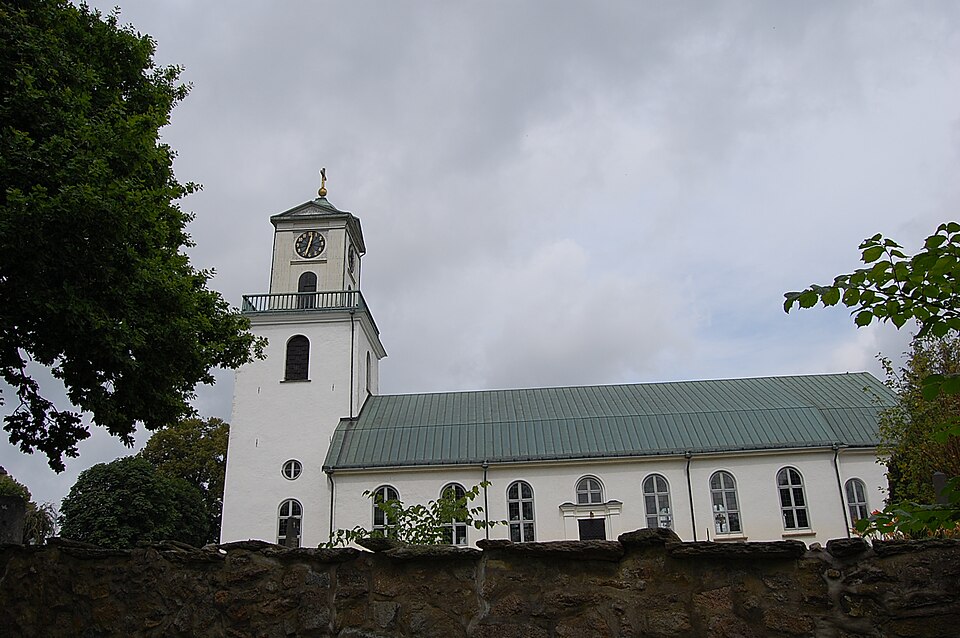 The church of Jämshög, Sweden, from the side.