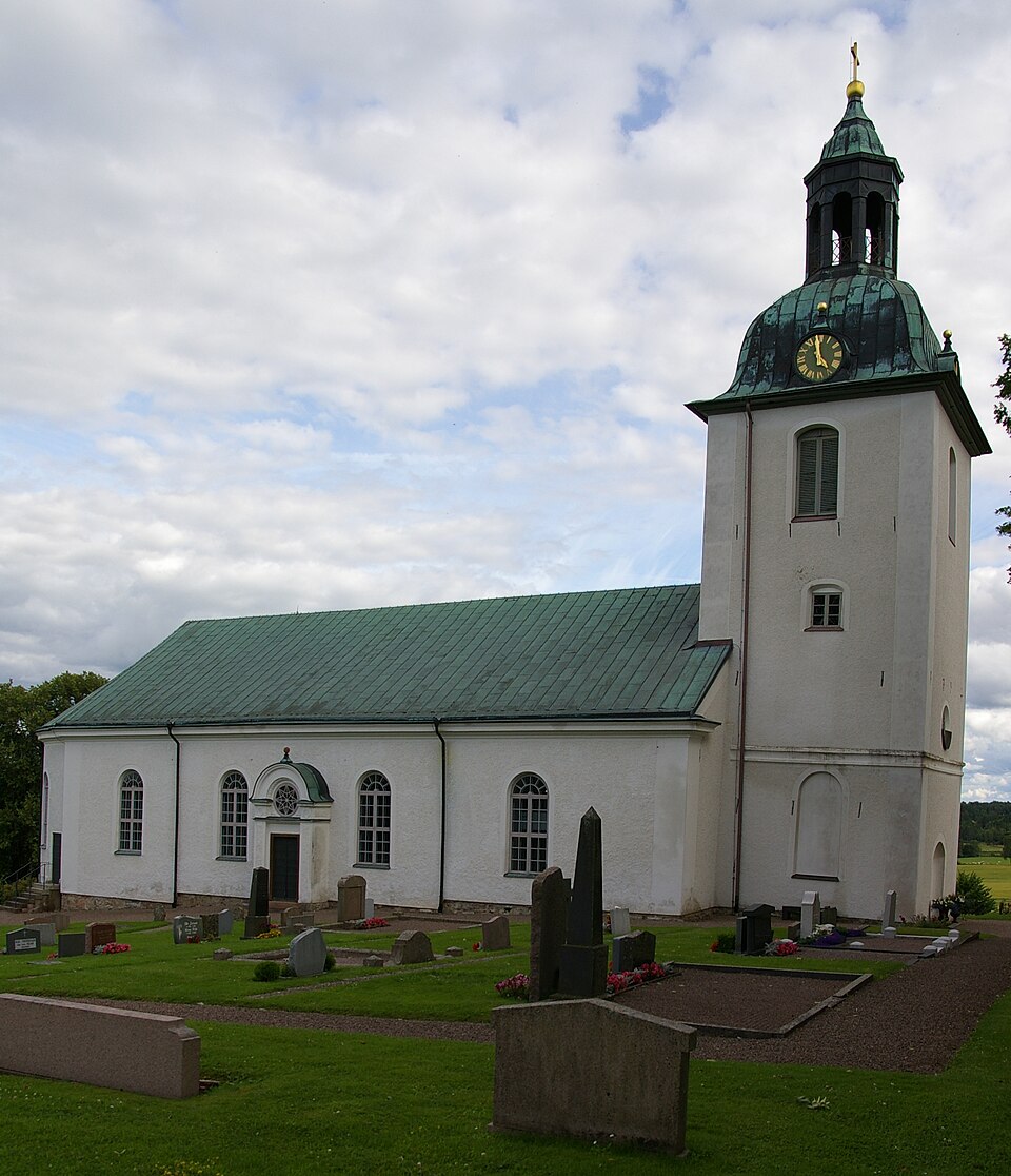 Slöta kyrka (Swedish:Church of Slöta) in Västergötland, Sweden.