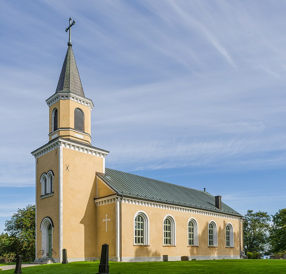 Utö kyrka (church). Utö island, Haninge Municipality, Stockholm archipelago. The church belongs to Dalarö-Ornö-Utö Parish, Church of Sweden. Utö church was built in 1849-50. The architect was Johan Fr