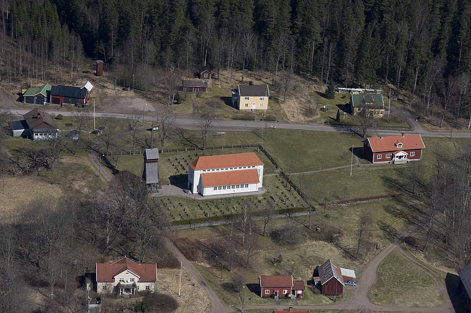 The Stengårdshult church from the air