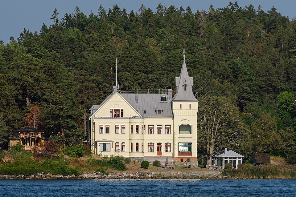 Villa Björkudden at Tynningö in Stockholm archipelago. Built for General Art and Industrial Exposition of Stockholm in 1897 and moved to Tynningsö after the exposition.