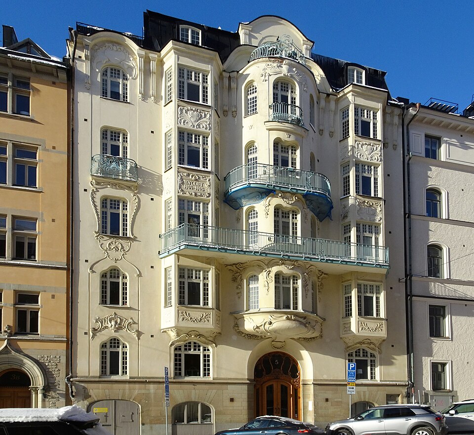 Fredrikshovsgatan 5, Stallmästaren 16, Byggnadsår 1904-05, arkitekter Hagström & Ekman, byggherre P S Bocander
