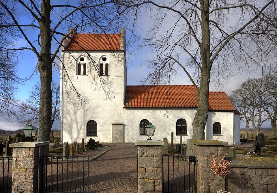 Risekatslösa kyrka, a church in Bjuv Parish and Risekatslösa hamlet in Scania, Sweden.