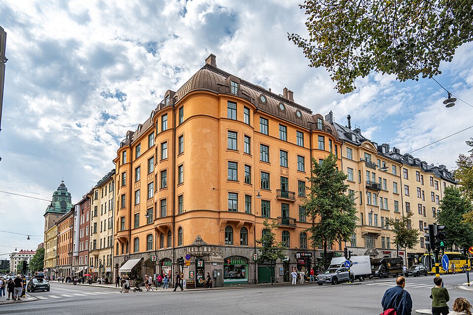 Kungsholmen, Stockholm. Hörnet Scheelegatan-Fleminggatan (kvarteret Åkermannen). 21 augusti 2024. Foto: Håkan Skogsjö.