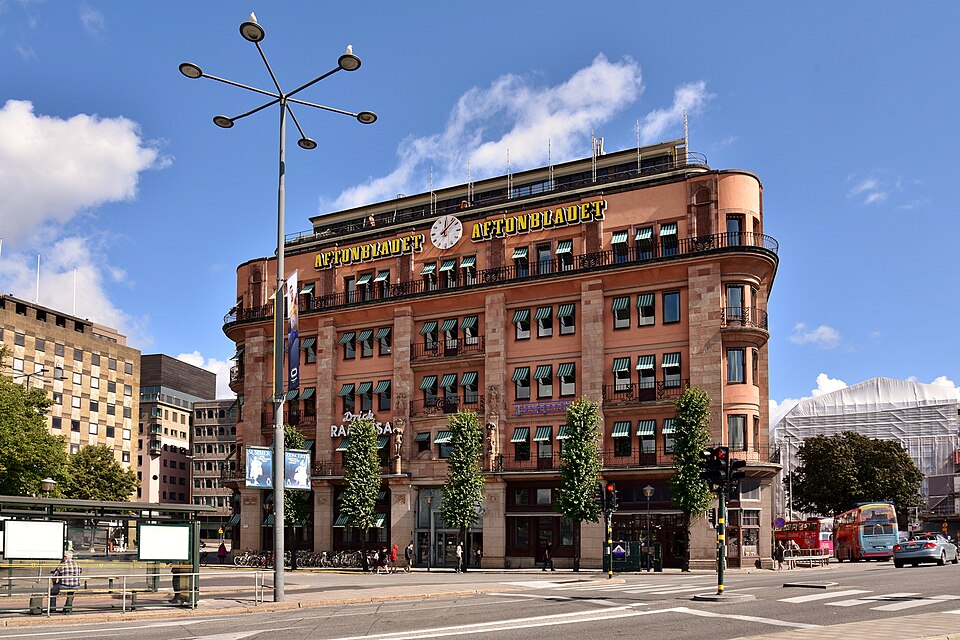View of Centralpalatset, an historic building in central Stockholm