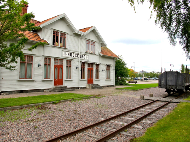 The closed railway station in Nossebro in Essunga Municipality, Sweden