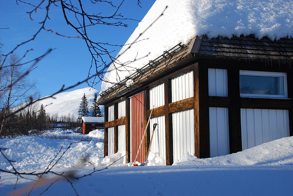 Avasjö kapell i Borgafjäll. Ritat av arkitekten Ralph Erskine.