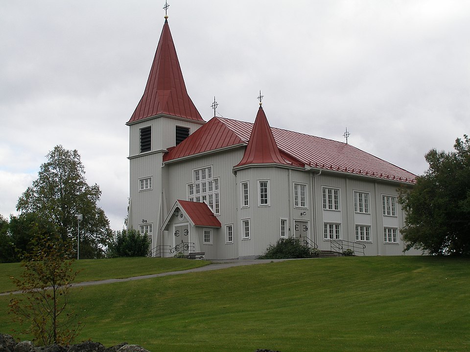 The church of Fällfors, Byske och Fällfors församling, Luleå stift. Skellefteå municipality, Västerbotten, Sweden.