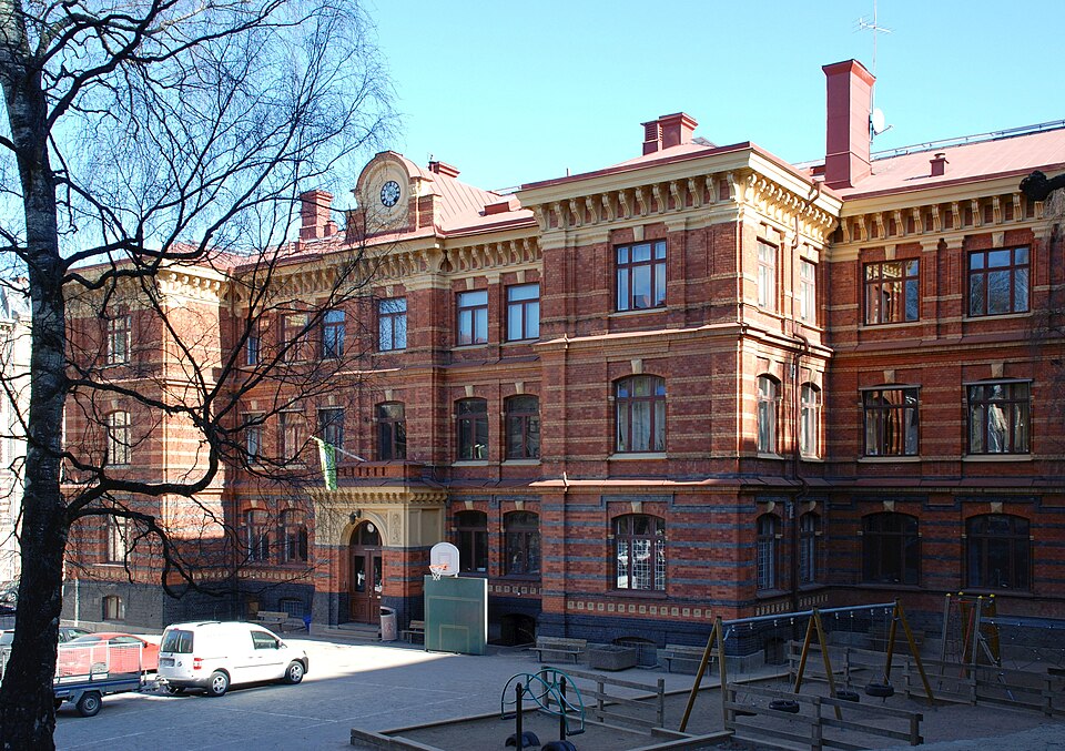 Nya Elementarläroverket för flickor, Engelbrektsgatan 1, i Göteborg. Tyska skolan.