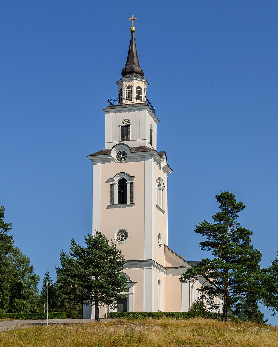 Rogsta church outside Hudiksvall. Church of Sweden, Diocese of Uppsala, Hudikvallsbyggden Parish. This is a photo of a protected building in Sweden, number 21300000005843 in the RAÄ buildings database