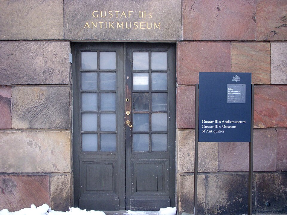 Entrance to Gustaf III's antique museum in Stockholm Castle