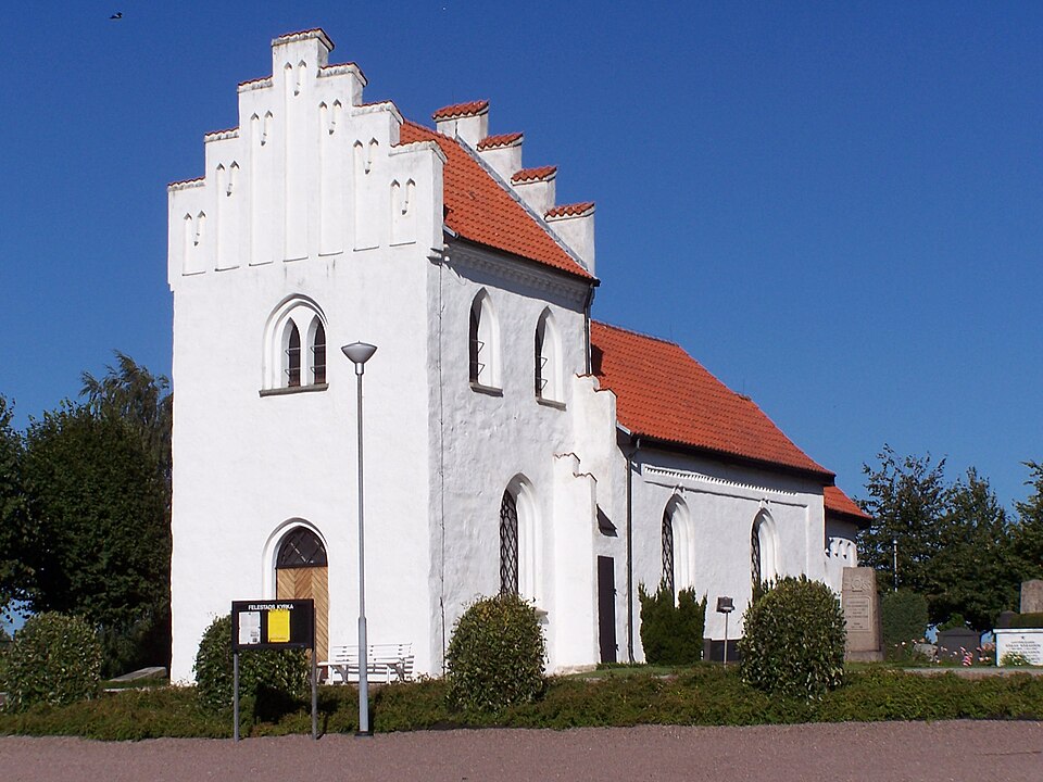 Felestads kyrka - Exterior from southwest.