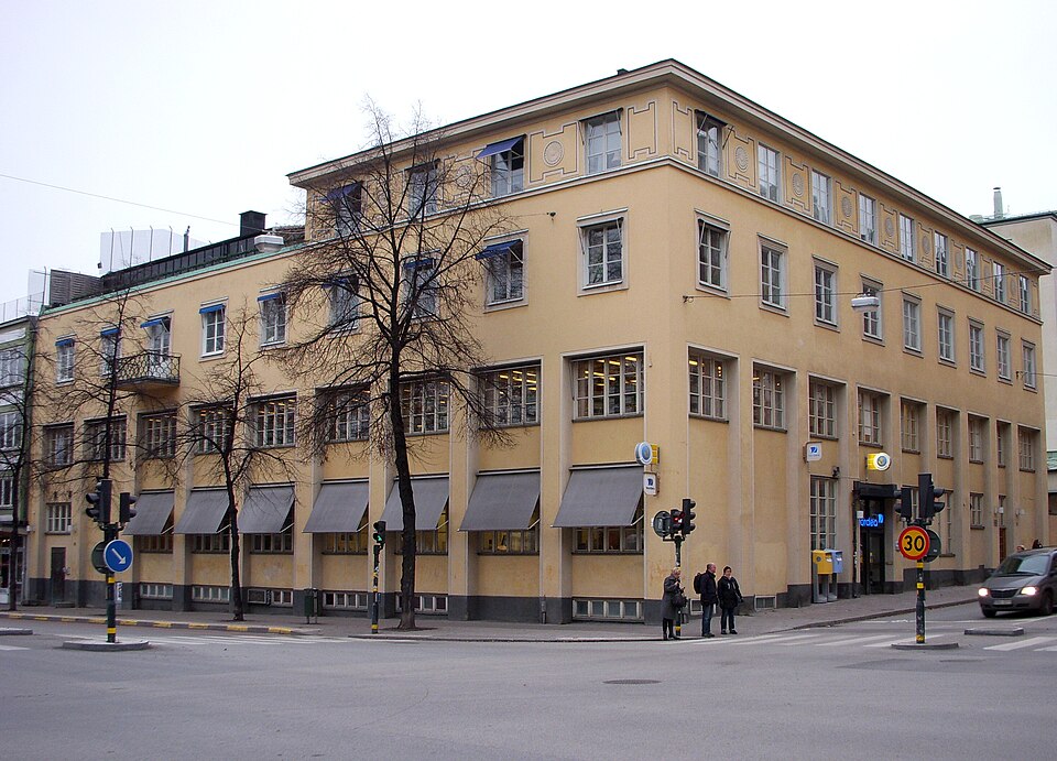 Posthuset vid Odengatan/Dalagatan, ritat av Erik Lallerstedt