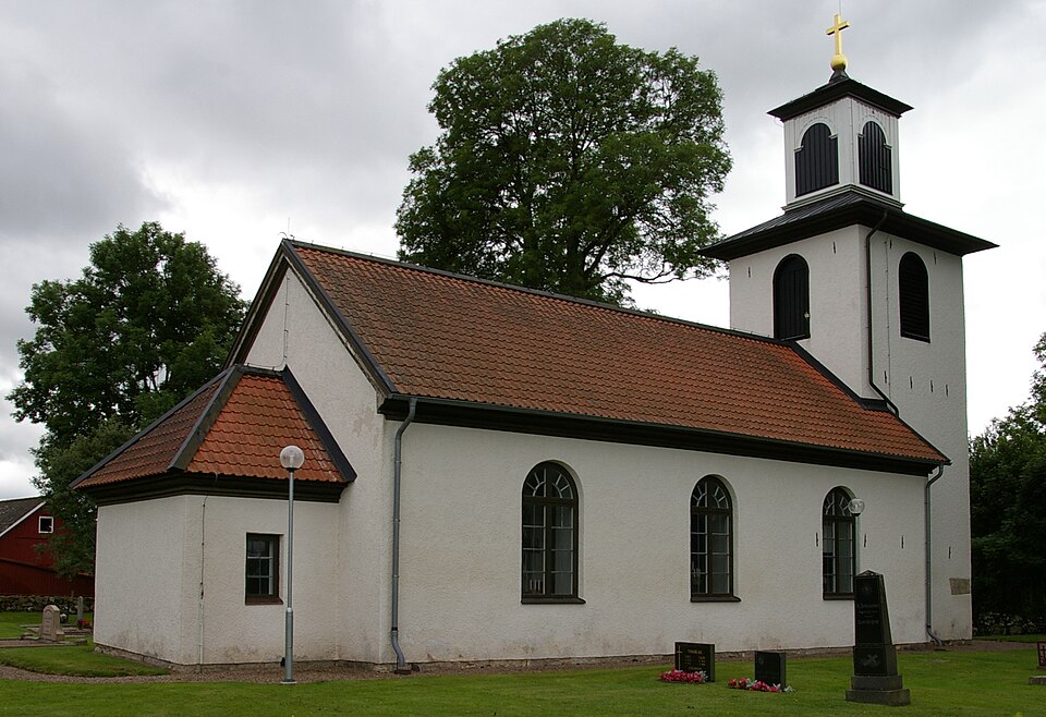Håkantorps kyrka (Swedish:Church of Håkantorp) in Västergötland, Sweden.