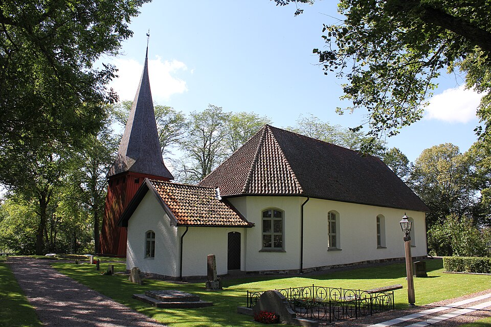 Vads kyrka in Tidan, Skövde municipality. View from north east.