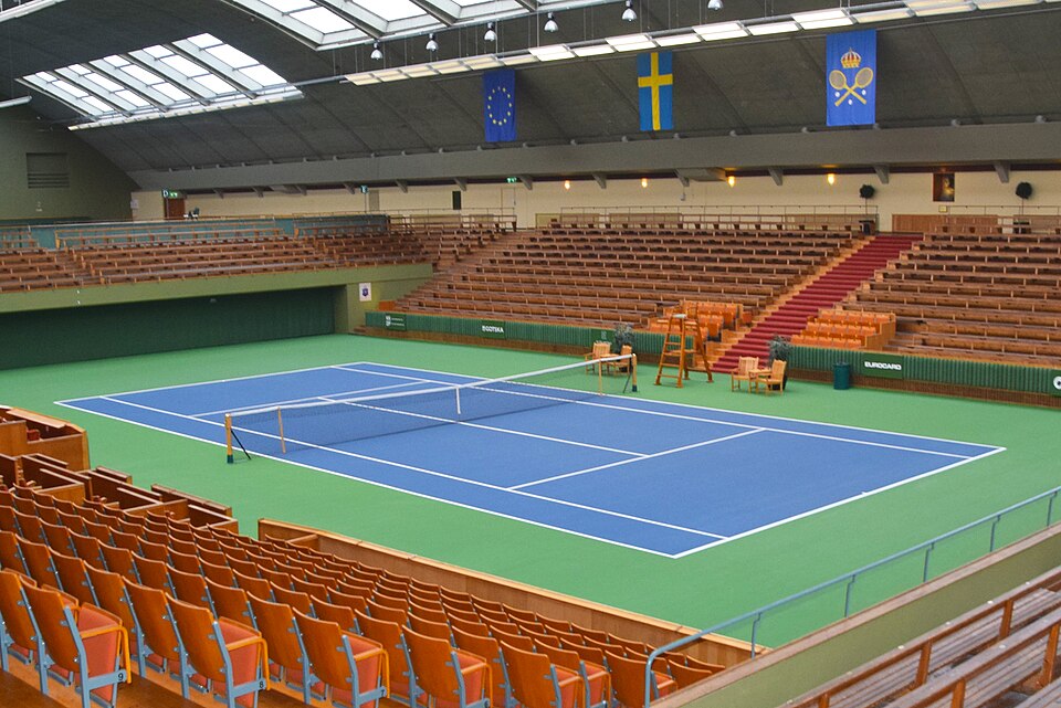 Centercourten i Kungl. Tennishallen.