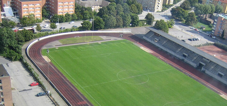 The Hästhagen sports arena in Malmö, Sweden. Photo taken from Kronprinsen