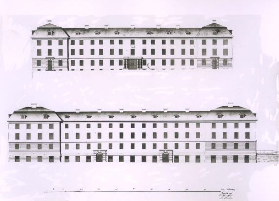 Elevation över Borgerskapets kasern, utför av E Tusenstierna. 1790-tal.