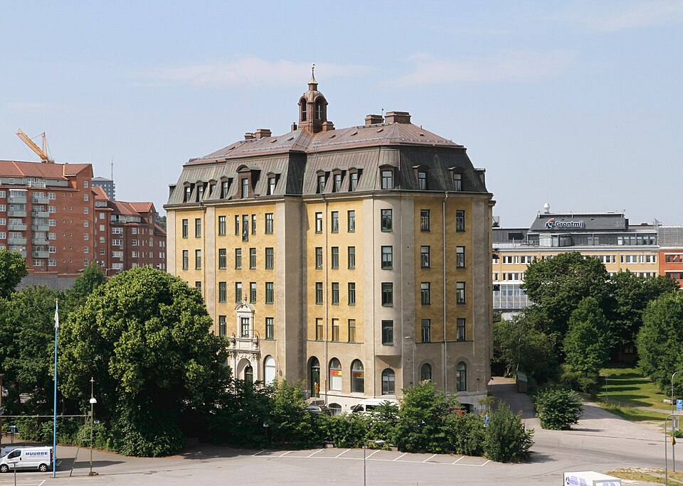 Liljeholmsvägen 8, Liljeholmen, Stockholm. Brännkyrka kommunalhus, Liljeholmens municipalsamhälle
