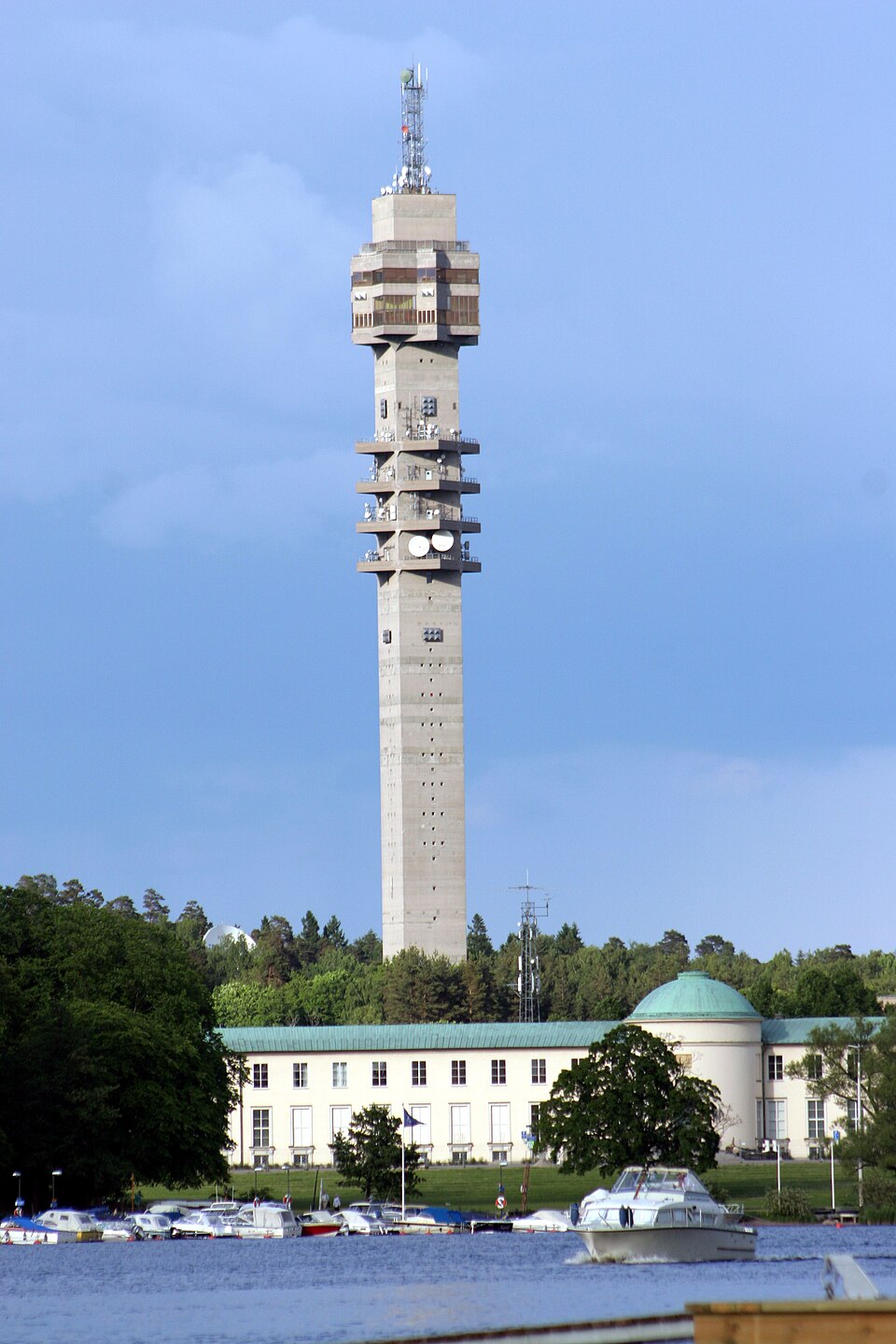 Kaknästornet, Stockholm, Sweden. Height:155 m. Picture taken from Djurgården.