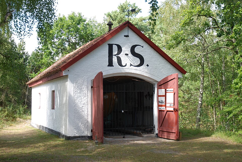 Sandhammaren Rescue Station, Sweden. Building from 1891, now a museum with the oldest preserved rescue boat in Scandinavia (built i Copenhagen 1855 och in active service for 90 years).