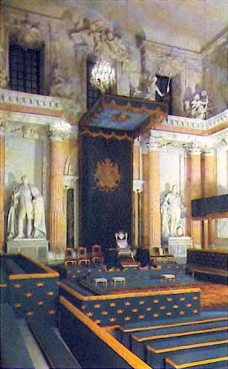Postcard: State Hall in the Royal Palace, Stockholm