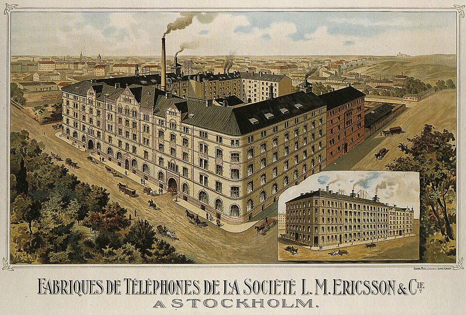 LM Ericsons fabriksbyggnader i Stockholm, Tulegatan 15-19. Den infällda bilden visar Tulegatan 5.