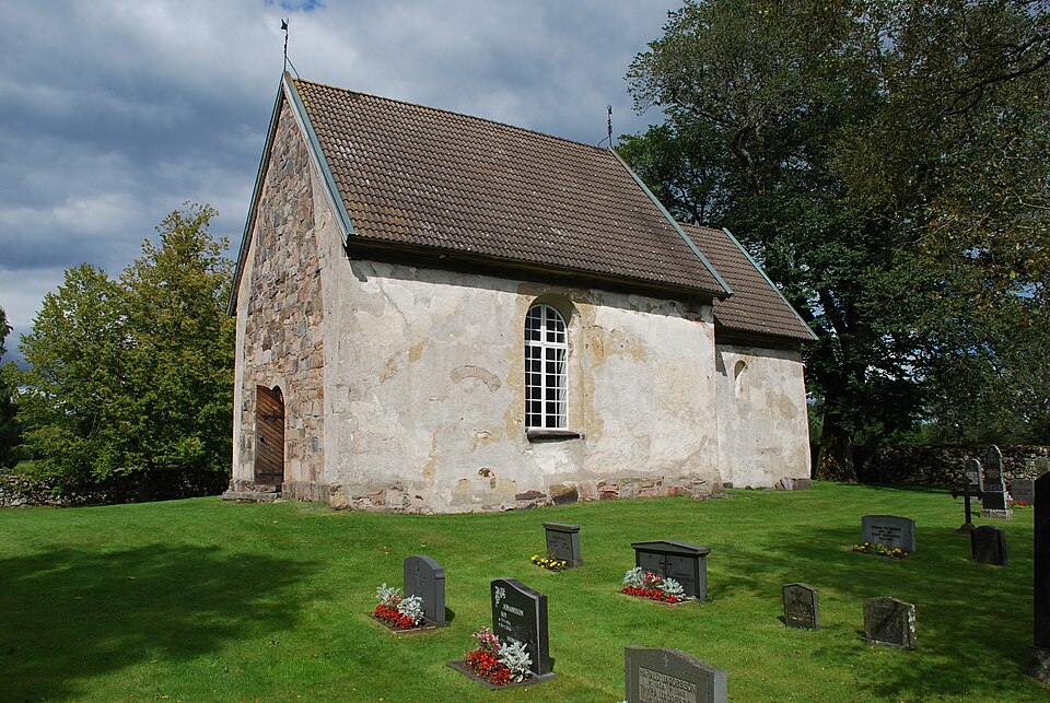 The medieval church of Drev, from the south-west