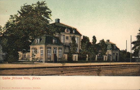 Motala, Kapten Ahlboms villa. Numera ett hus i kommunens ägo. Fotografiet är från tiden före 1944.