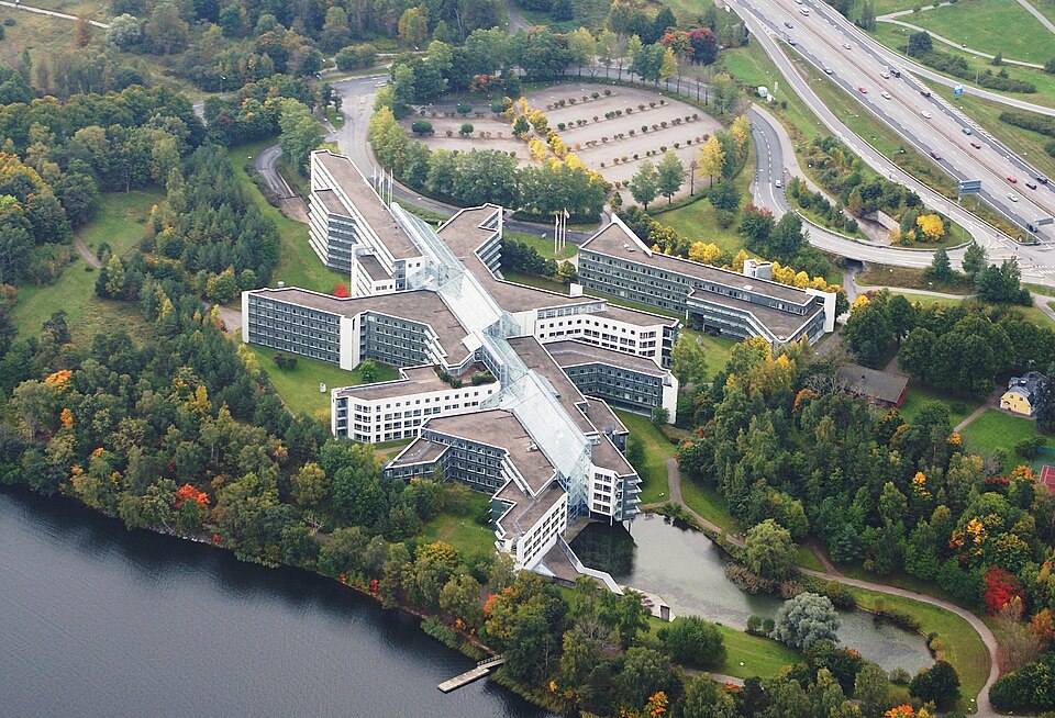 Scandinavian Airlines head office as seen by helicopter