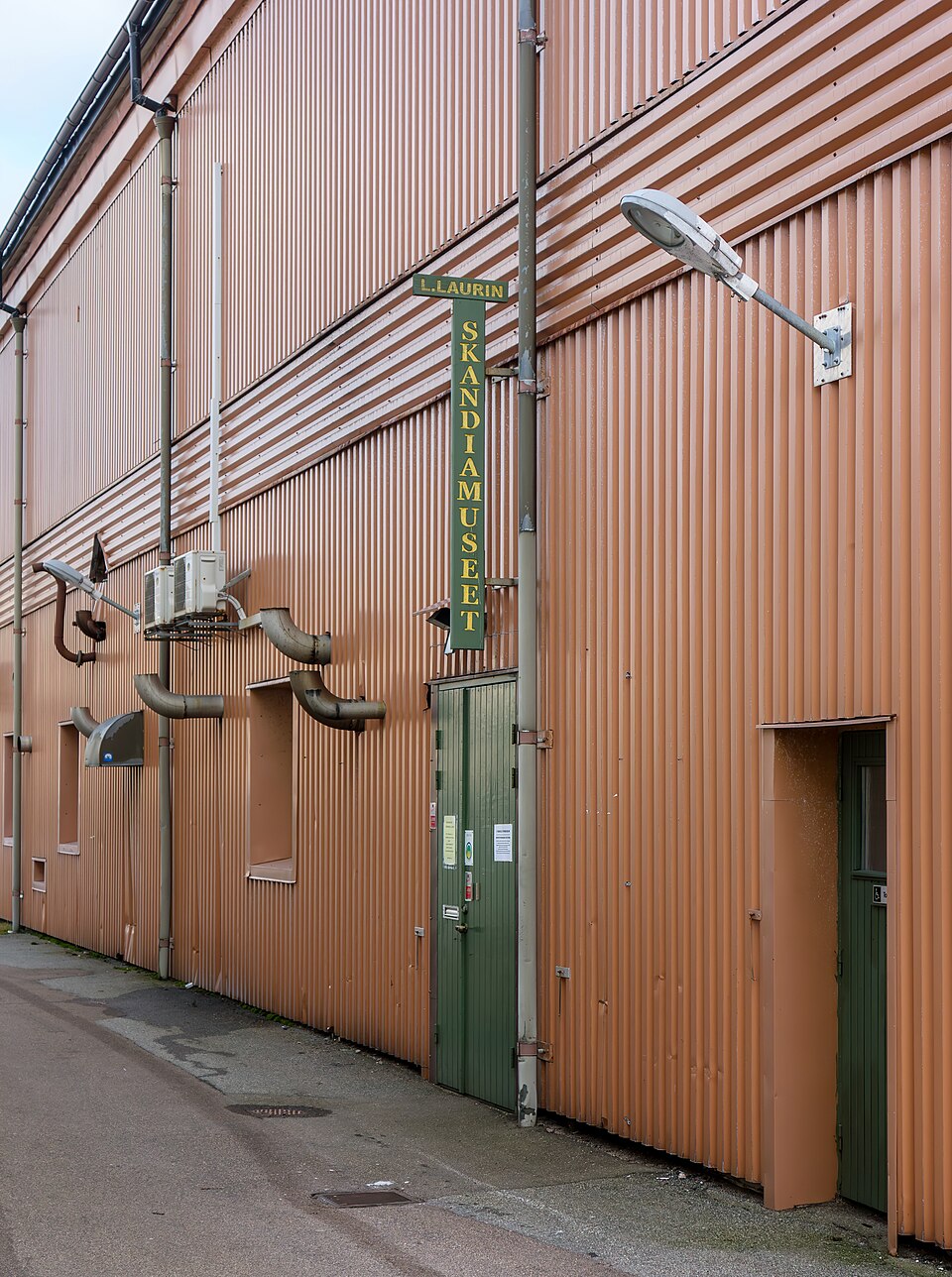 Exterior of the Skandia Museum, situated in the building that formerly housed part of Skandiaverken factory in the north harbor, Lysekil, Sweden. The museum is a Working Life Museum run by Föreningen 