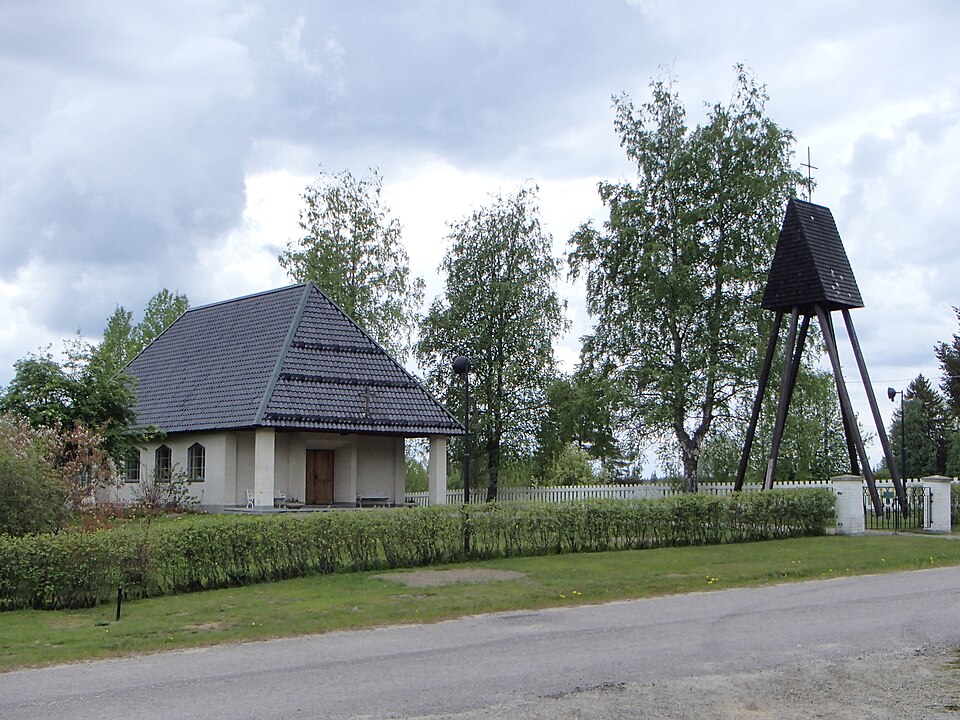 The chapel building of "Bredträsks kapell" at Bredträsk in Bjurholm Municipality