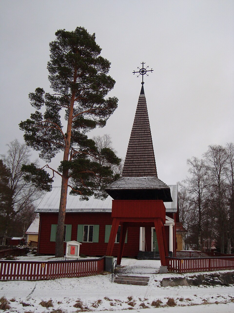 Chapel and belltower of Idkerberget, Borlänge municipality, Sweden