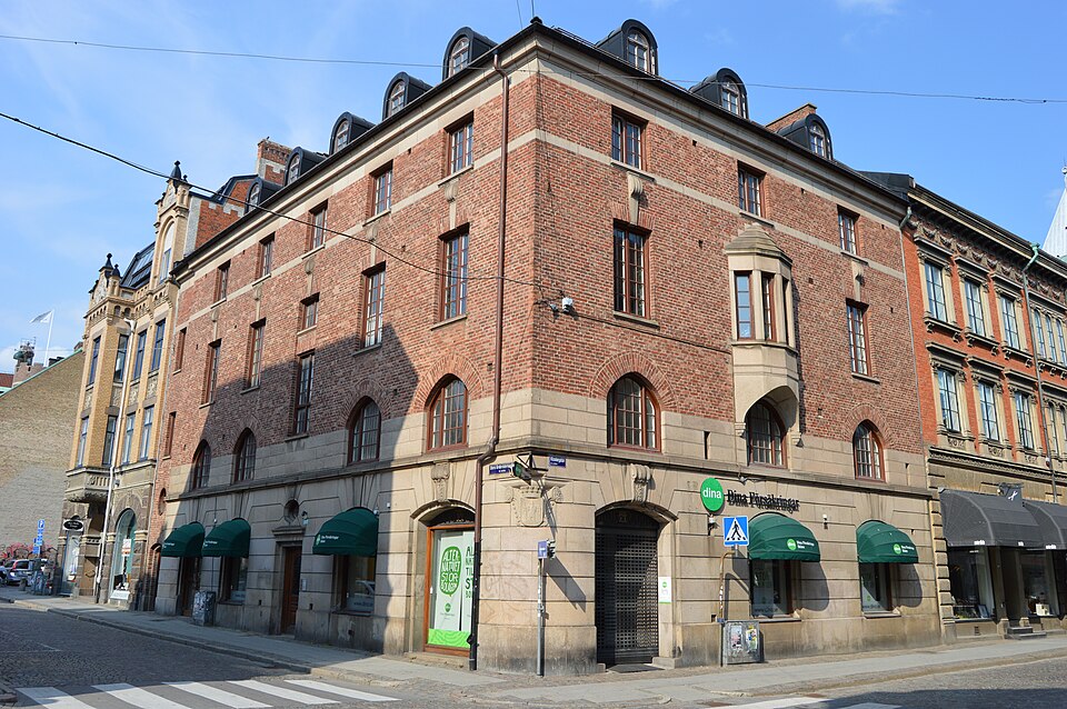 Byggnad vid Klostergatan/Stora Gråbrödersgatan i Lund.
