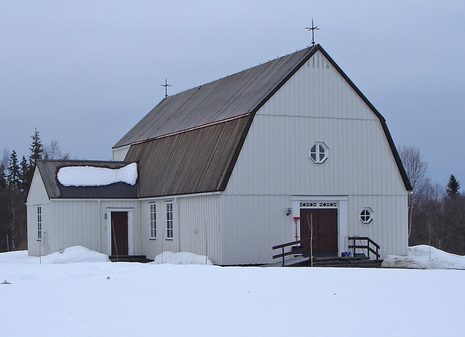 Saxnäs church in Vilhelmina lutheran parish in Västerbotten county, Sweden.